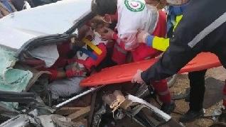 امدادرسانی به 4 مصدوم تصادف 2 خودرو در خراسان رضوی
