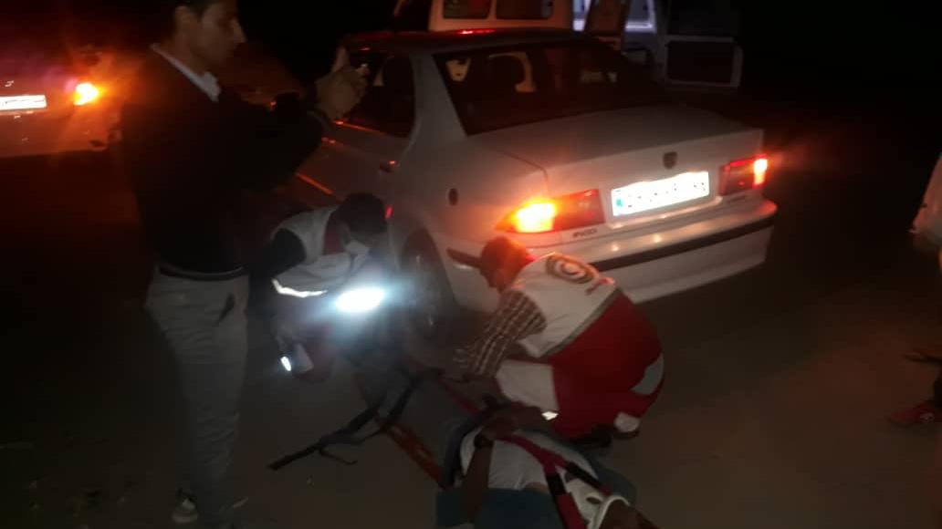 امدادرسانی به 4 مجروح حادثه واژگونی پراید در خواف