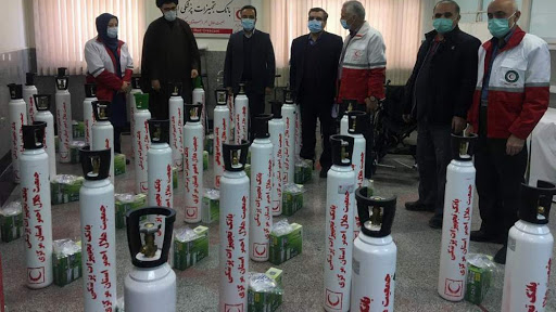 اهدای 62 دستگاه کپسول اکسیژن از سوی خیرین به جمعیت هلال احمر مرکزی