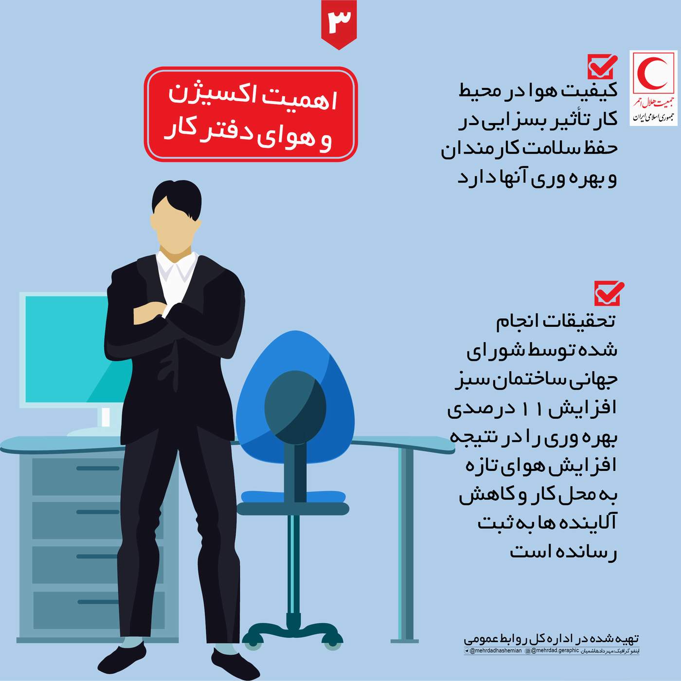 نکات مهم در حفظ سلامت کارمندان در محیط کار/ اینفوگرافیک