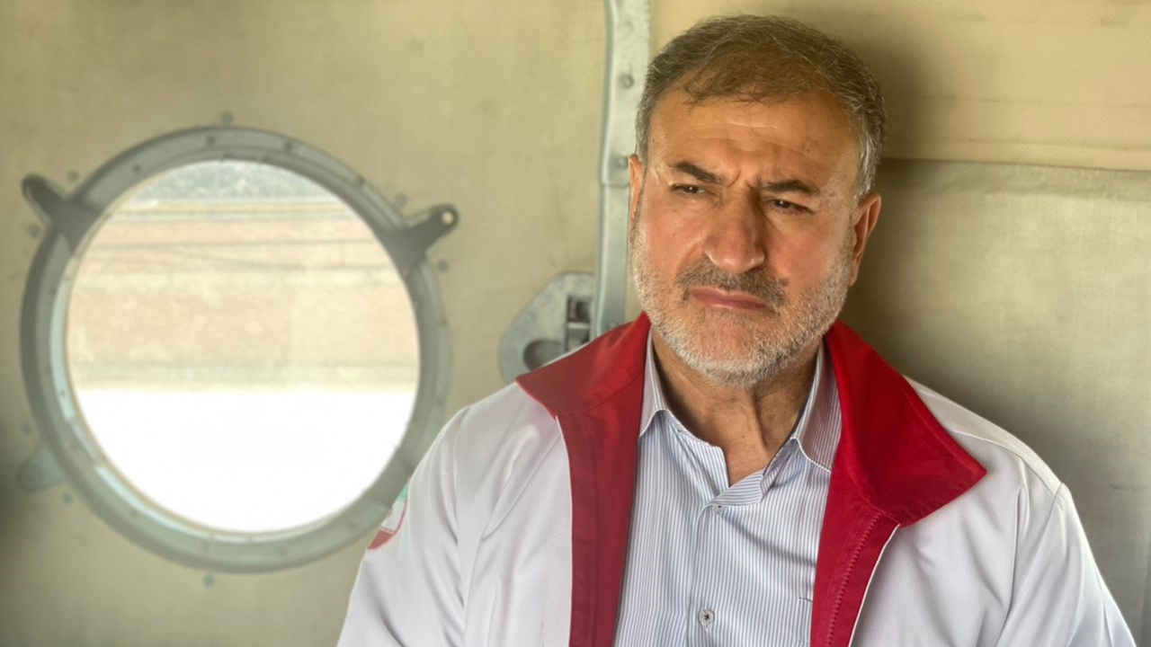 بازدید هوایی دبیرکل هلال احمر از مناطق سیل زده فیروزکوه