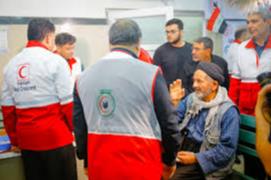 استقرار کادر درمان هلال‌احمر در کربلا برای خدمت به زائران در ایام عرفه