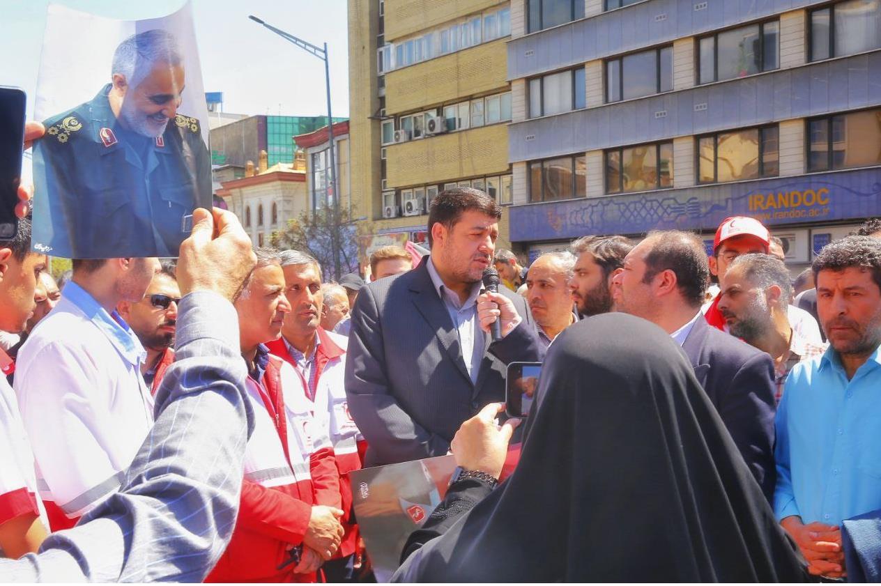 رئیس هلال احمر در راهپیمایی روز قدس:غزه نمایشگاهی از جنایت های جنگی رژیم صهیونیستی است